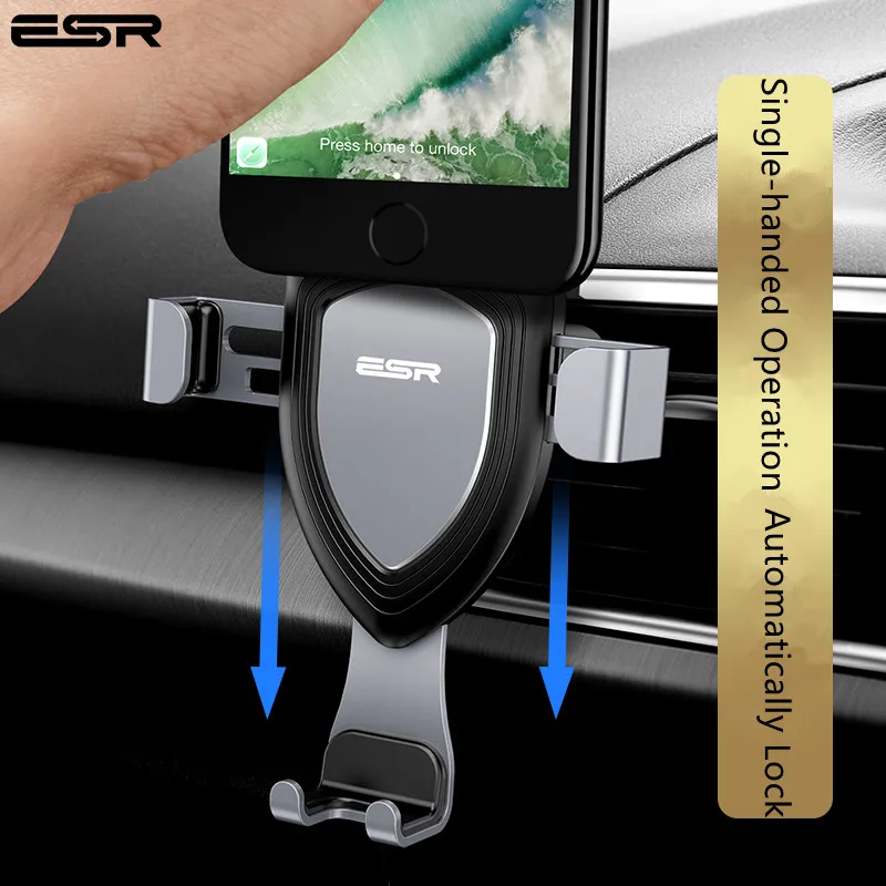 

ESR Car Holder for iPhone 8 X 6 Gravity Reaction Air Vent Mount Phone Holder Cell Phone Holder Stand for Samsung S9 S8 Xiaomi