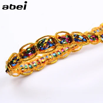 

7mm 10yards Knitted Gold Lace Ribbon for Dress Clothes Sheets Decorative Ribbon Diy Home Texile Fabric Accessories special lace
