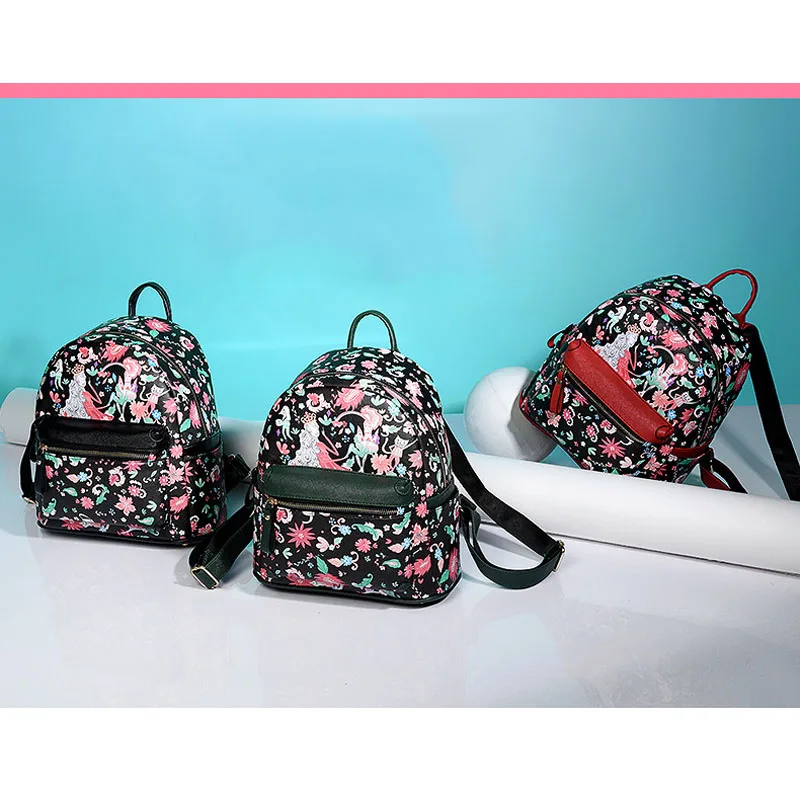 

2017 Teenagers Girls Cartoon Shoulder Bag Popular Women High Quality PU Leather Forest Backpack Mochila Escolar Schoolbags