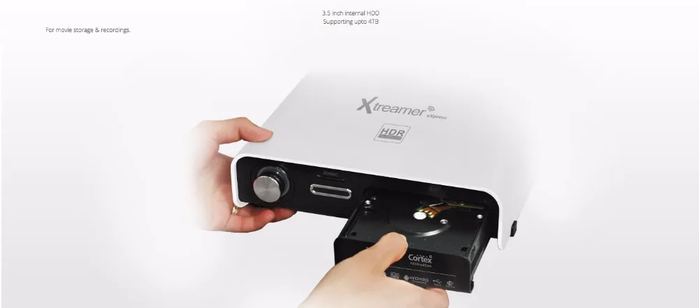 Xtreamer eXpress 4K 60p с записью HDMI и слотом для HDD с верхним металлическим бесшумным пассивным охлаждением