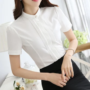 

(20pcs/lot)White shirt New professional bar tooling white shirts with short sleeves cultivate one's morality shirt Chiffon dress