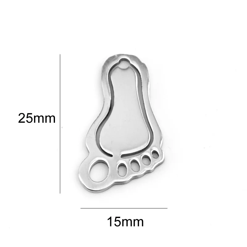 Risul, нержавеющая сталь, детский носок «ноги ребенка», ожерелья и подвески, пустые, полированные, для мамы, ювелирные изделия, подарок, детские ноги, Очаровательное ожерелье - Окраска металла: 15x25mm
