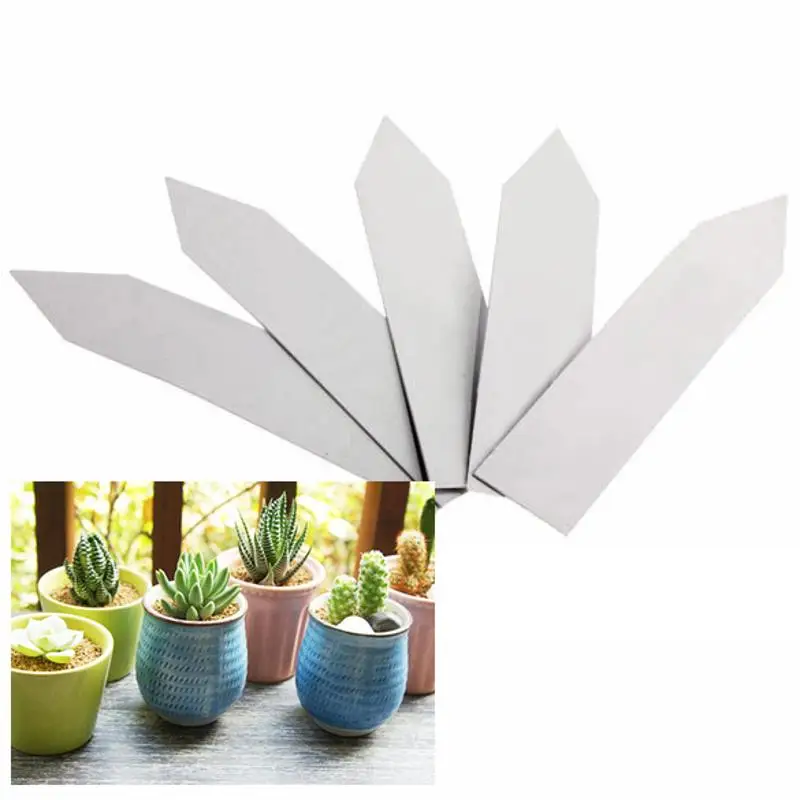 

Pack of 100 Plant Pot Markers Plastic Garden Stake Tags Nursery Labels 4 Inch Plastic Writing Plate Board Plug in Card White