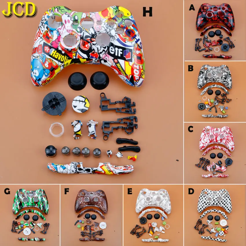 JCD для XBox 360 беспроводной игровой контроллер жесткий чехол Защитный чехол для геймпада полный набор с кнопками аналоговые палочки бамперы