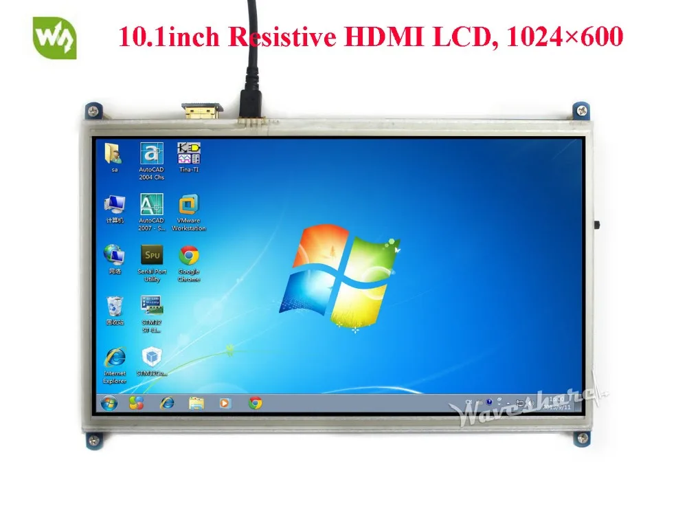 Raspberry Pi New Display 10.1inch HDMI Resistive Touch Screen LCD 1024*600 High Resolution LCD Display Module for Raspberry Pi