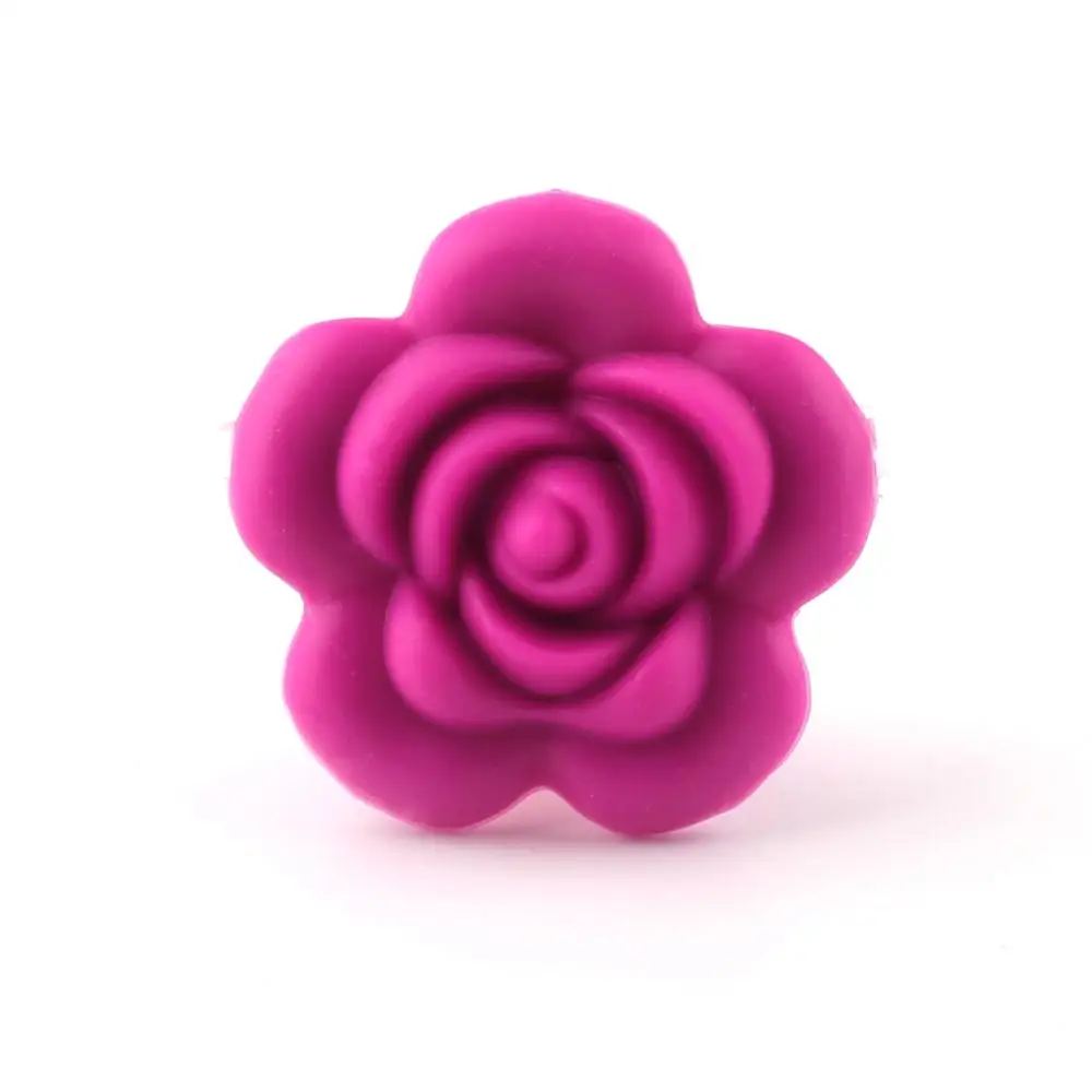 CHEWELRY/Детские аксессуары, 3 шт., без БФА, силиконовый Прорезыватель для зубов, розовый бисер, цветок, пищевая прорезыватель, сделай сам, ремесла, сенсорная игрушка для прорезывания зубов - Цвет: rose rose