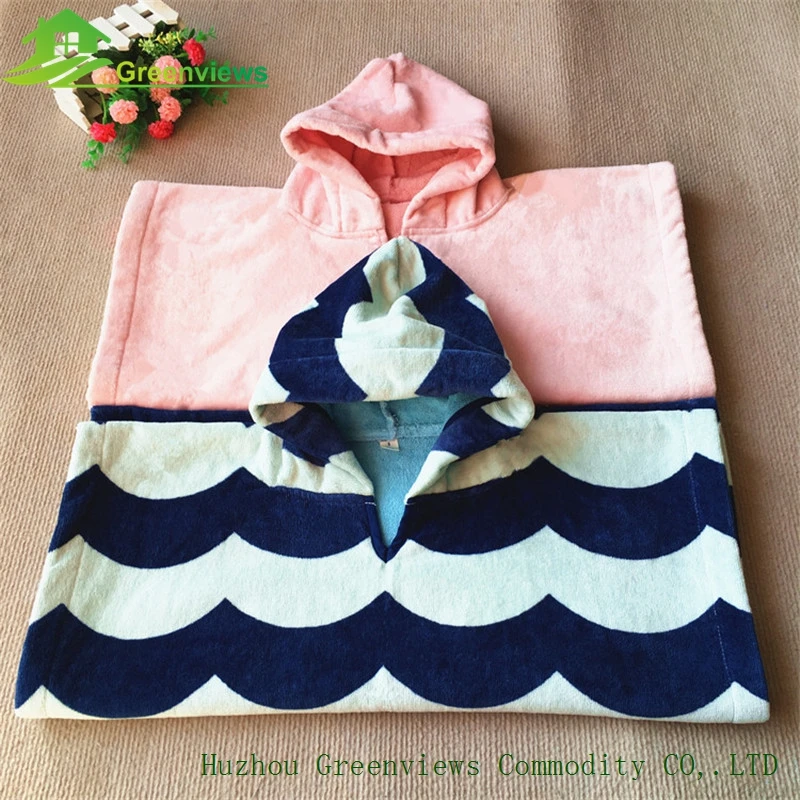 100 Cotton Colorful Printed Pattern Baby Hooded Bath Towel Children