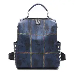 Известный бренд рюкзак женский рюкзак однотонный Винтаж девушки школьные рюкзаки для девочек черный PU кожаный женский рюкзак для