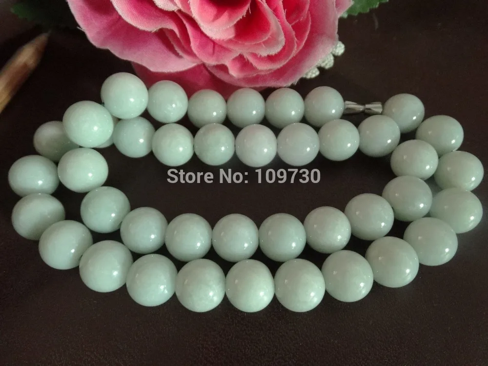 

Jewelr 00420 Beautiful Green Natural A grade big beads Jade Jadeite Necklace