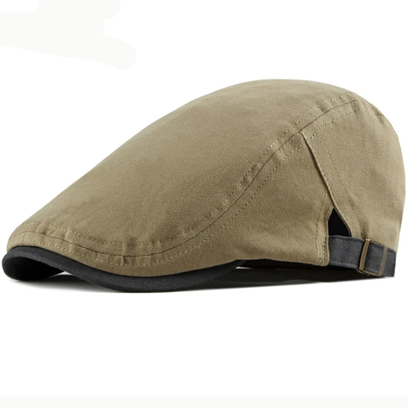 

HT2471 Men Women Cap Spring Summer Sun Hat Adjustable Solid Ivy Newsboy Flat Cap Men Women Beret Breathable Cotton Beret Cap Men