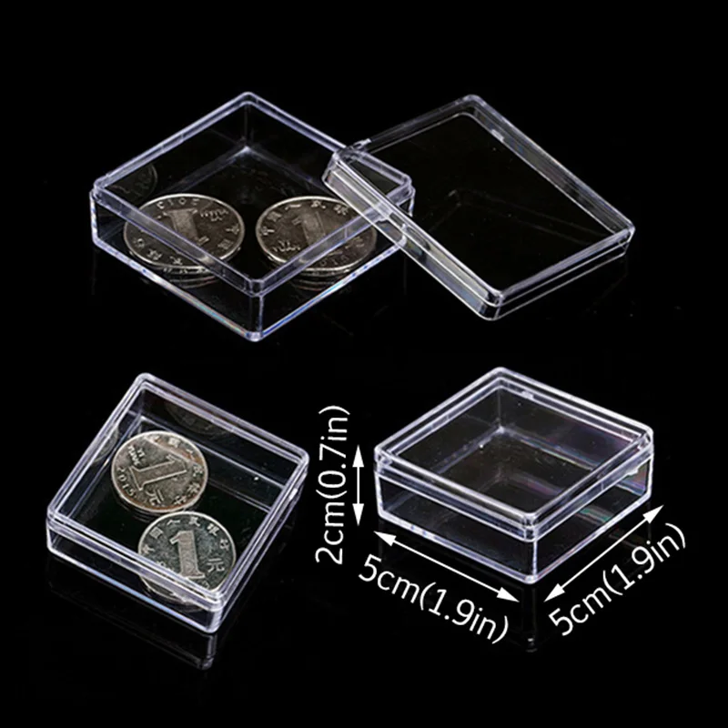 Прозрачная пластиковая коробка для хранения ювелирных изделий Органайзер чехол для монет серьги ожерелье хранилище косметичка Органайзер