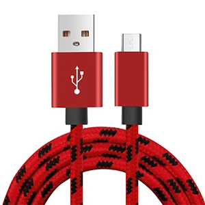 10 шт. нейлоновый Micro 5pin USB кабель для быстрой зарядки мобильного телефона синхронизации данных зарядный кабель 1 м 2 м 3 м кабель для samsung htc LG Android - Цвет: Красный
