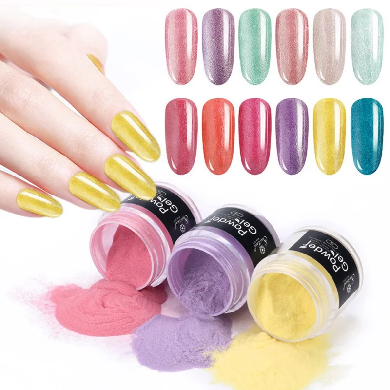 

12 Colors 10g Glitter Dipping Powder Nail Art Gradient French Dip Power Cure Nail Art Decoration Nail Art Tools