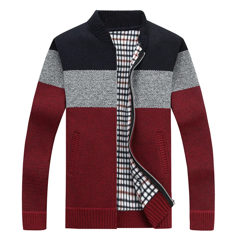 

2018 New Autumn Winter Sweaters Men Casual Cardigan Male Sweater Coats Zipper Patchwork Men Clothes ESLITE HYUN