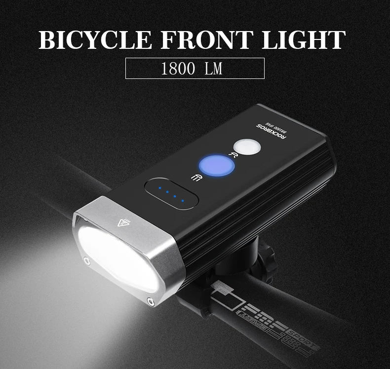 Flash Deal ROCKBROS Bike Light Front 1800Lm 2 Led Bike USB Rechargeable Bicycle Light 5200 MhA Li-Battery Cycling Flashlight Power Bank 0 Flash Deal ROCKBROS Bike Light Front 1800Lm 2 Led Bike USB Rechargeable Bicycle Light 5200 MhA Li-Battery Cycling Flashlight Power Bank 0
