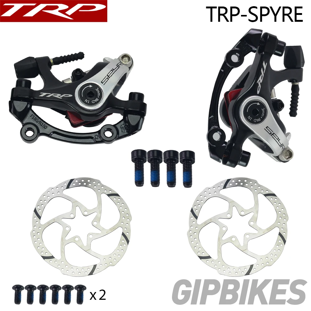 

TRP Spyre Alloy Mechanical Disc Brake Caliper SPYRE calipers Front / Rear / Pair w/ or w/o 160mm Rotor with Adapter Screws ROAD