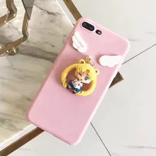 Принтом мультяшных героев, очень милое розовое красивое для подвешивания акт роль iphone8 ручной чехол TPU под ключ Apple iPhone 7 Plus Мягкий защитный чехол для мобильного телефона защитный