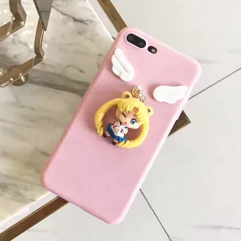 

loveliness pink Beautiful girl Hang act the role ofing iphone8 Hand case TPU turnkey Apple 7 Soft shell Mobile phone Protective