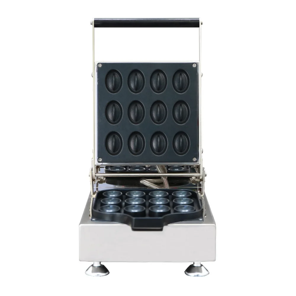 

12pcs Commercial 110V /220v Electric Non-stick Coffee Beans Waffle Maker, coffee beans cake for snack and dessert shop