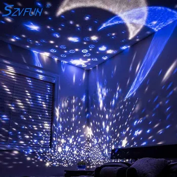 

Szvfun Star Projector LED Night Light Starry Sky Star Master Moon Lamp Rotating Battery USB Kid Gifts Children Bedroom Veilleuse