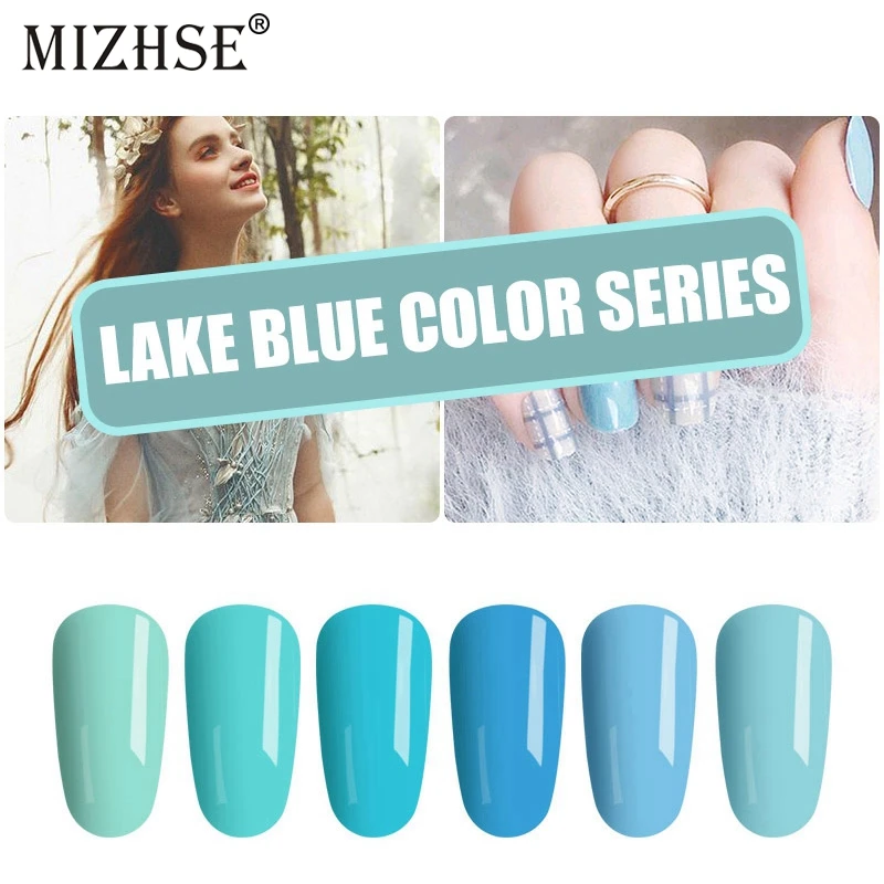 

MIZHSE 6pcs Blue Gel Polish 7ML Soak OFF Lacquer UV Gel Set For Gel Varnish DIY Beauty Salon Best Selling Nail Decorations