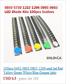 100 шт. SMD LED 2835 чипы 1 Вт 3 в 6 в 9 в 18 в бусины свет белый теплый 0,5 Вт 1 Вт 130лм поверхностное крепление PCB светоизлучающие лампы