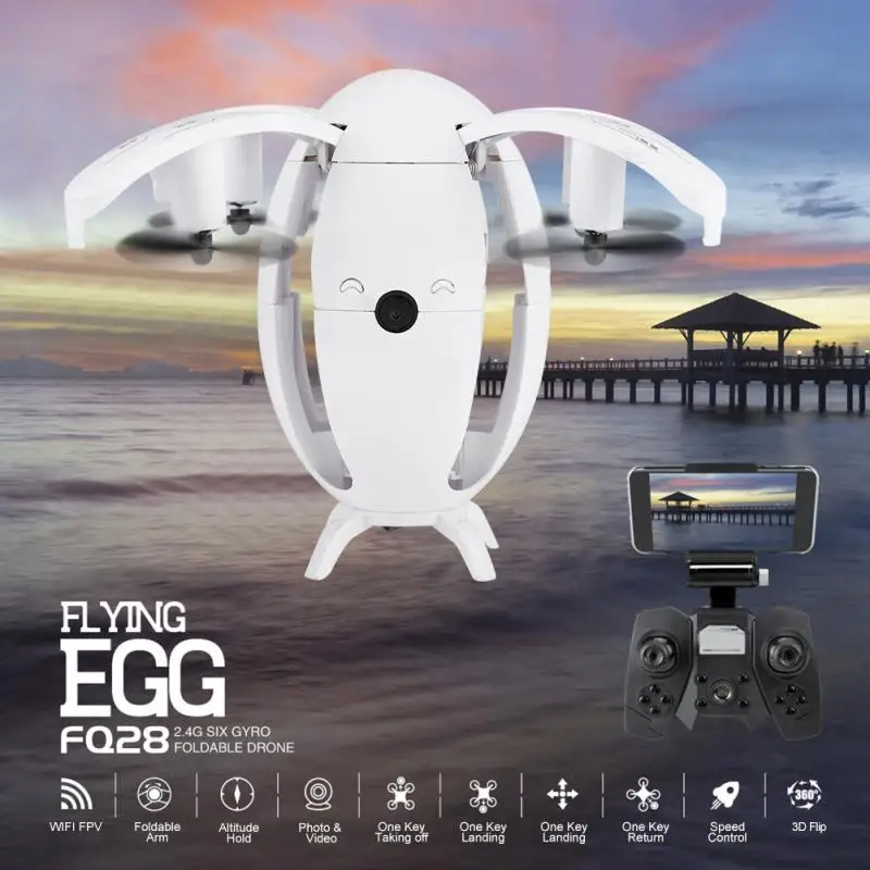 FQ777 FQ28 6 оси гироскопа в форме яйца Drone с 2.0MP Камера WI-FI FPV Quadcopter складной г-Сенсор RC селфи Дрон игрушка