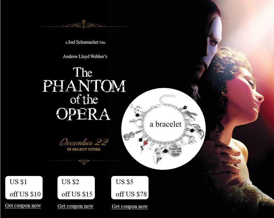 The Phantom of the Opera очаровательные браслеты для женщин Модный Браслет Ювелирный Браслет bijoux