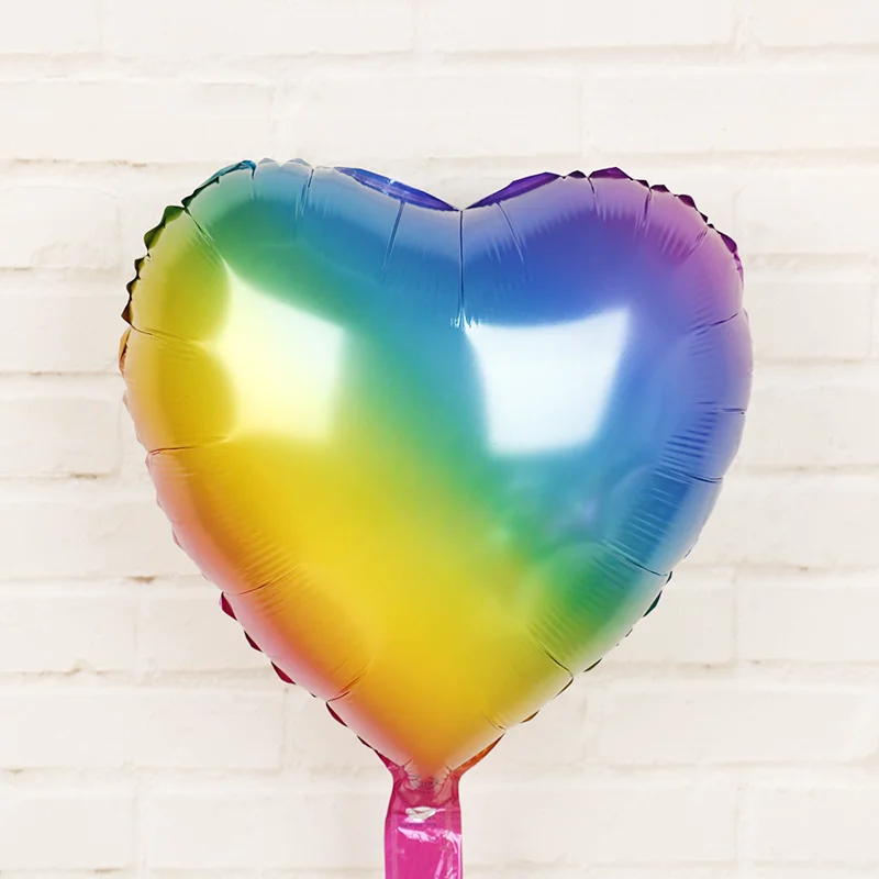 5 шт., 18 дюймов, радужные шарики из фольги разных форм, украшения для дня рождения, Детские праздничные принадлежности для маленьких девочек, свадебные сувениры, воздушные шары - Цвет: 5pcs rainbow heart