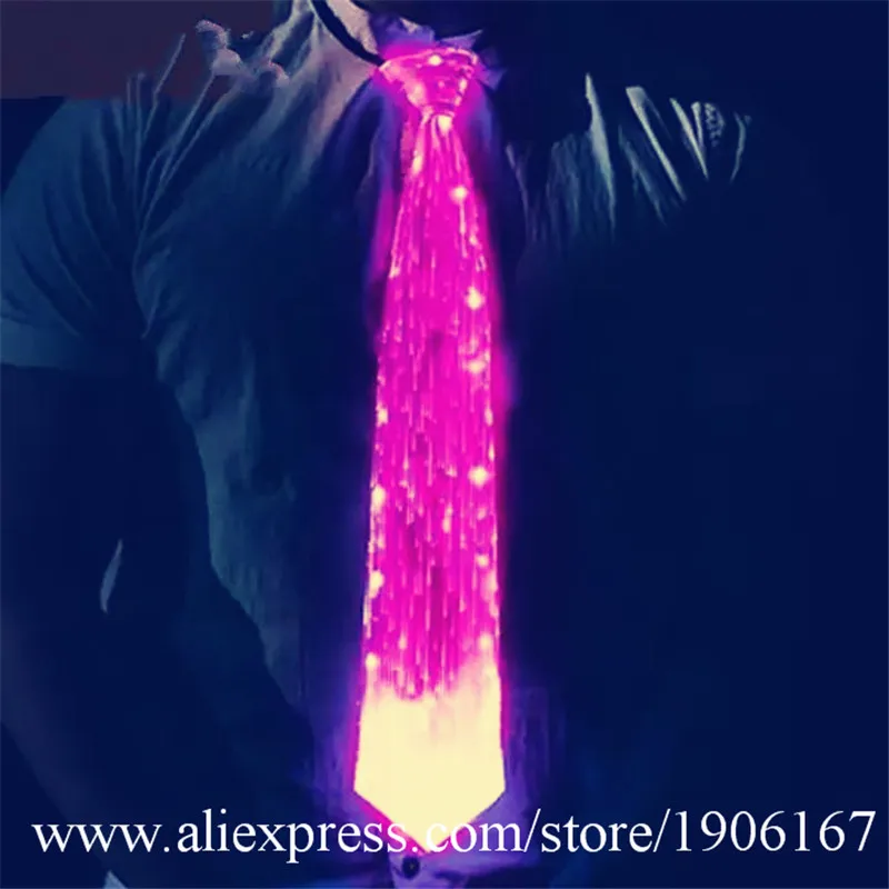 LED fiber light tie party party tie men's light color color stage show tie1