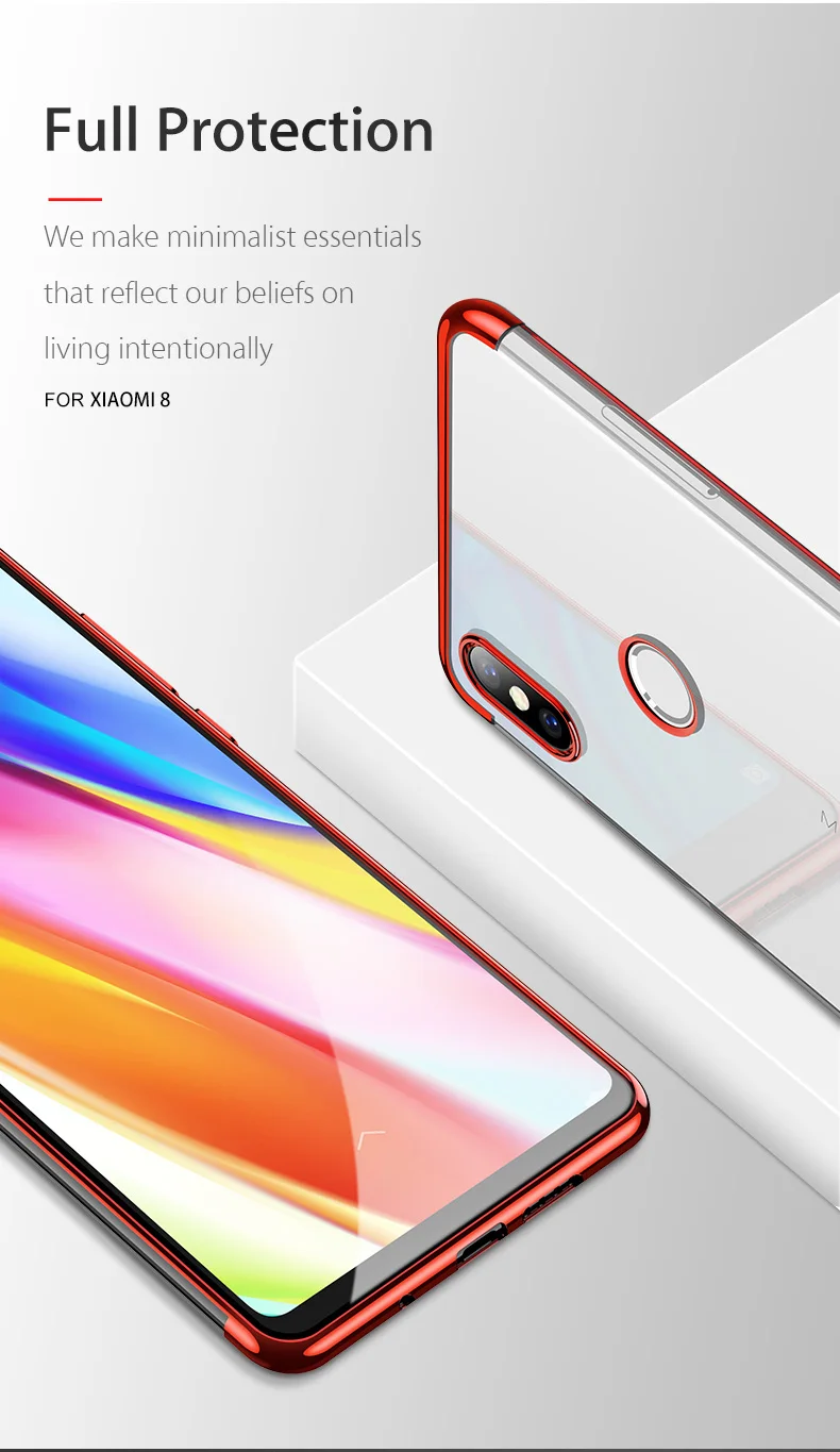 Чехол CAFELE с покрытием для Xiaomi Mi 8, мягкий чехол для Xiaomi Mi, 8 цветов, ультратонкий прозрачный ТПУ гладкий сенсорный Чехол