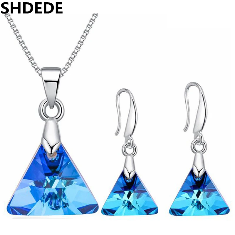 SHDEDE модные аксессуары кристалл от Swarovski изысканные ожерелья серьги для женщин