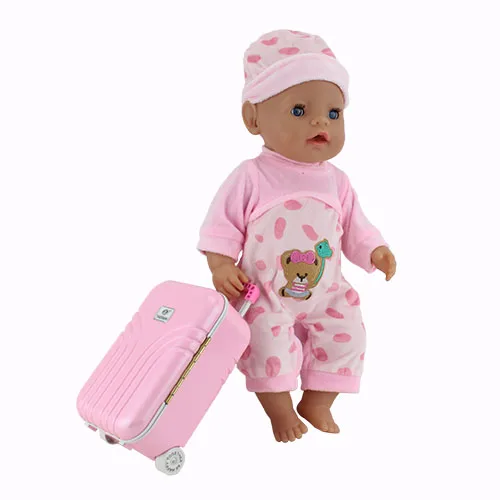 

Travel Suitcase Doll Accessories Wear fit for 43cm-46cm Baby Doll Gift