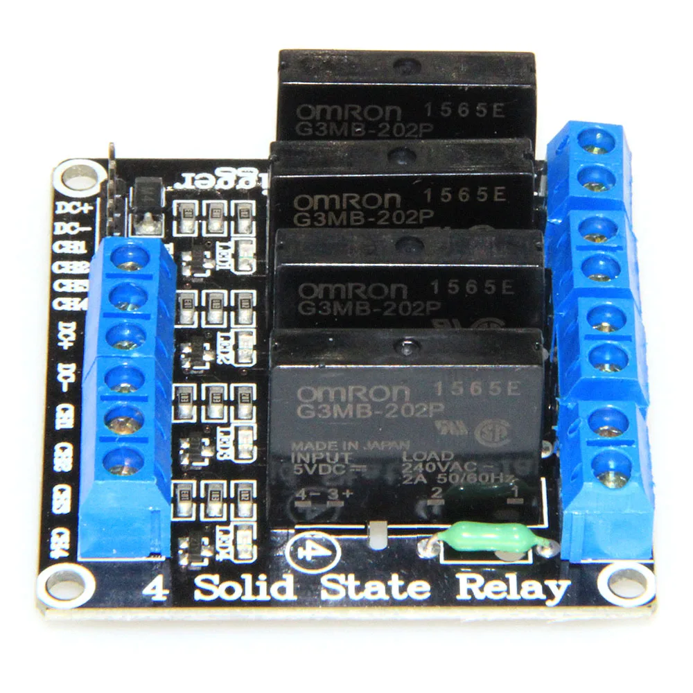 1pcs 5v 4 Channel SSR G3MB 202P Solid State Relay Module For Arduinoin