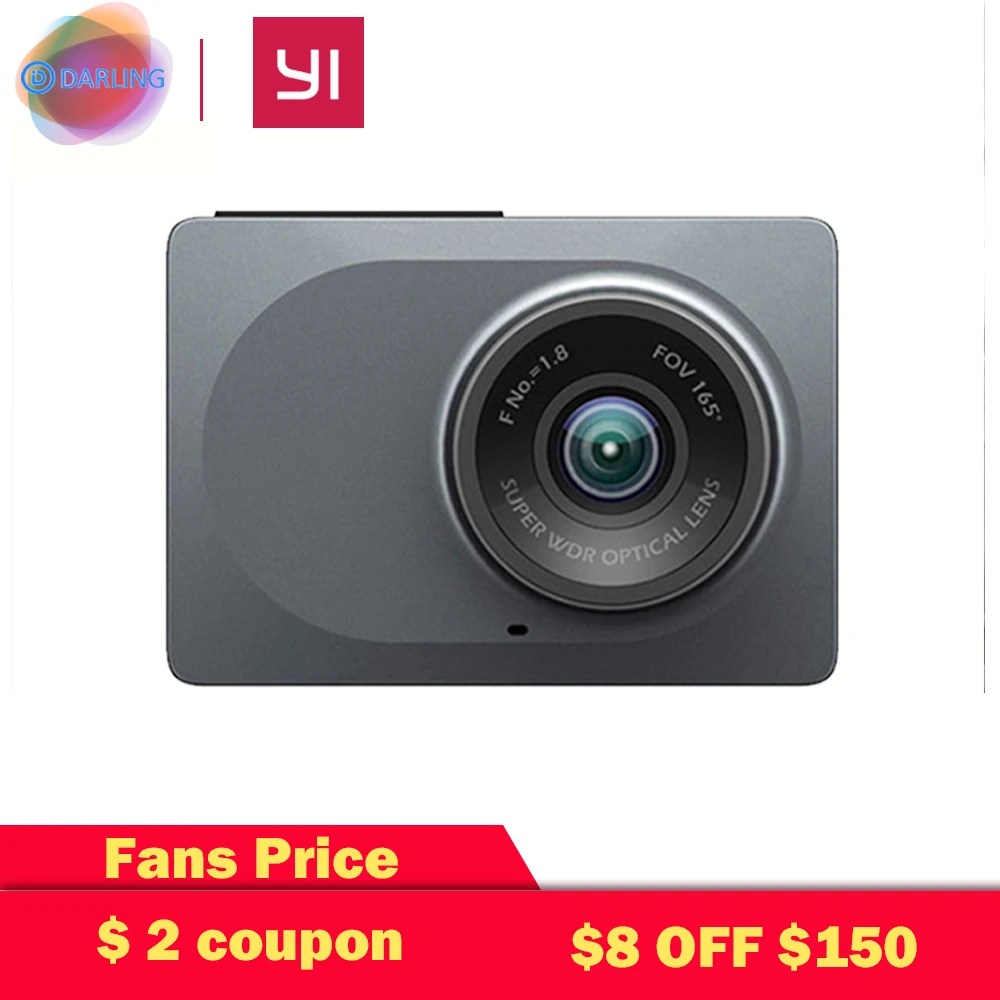 Xiaomi YI Smart car dvr, международная серия, 160 градусов, 1080 P, 60 кадров в секунду, английское приложение, автомобильный детектор, 2,7 дюймов, ADAS, безопасное напоминание, Dashcam