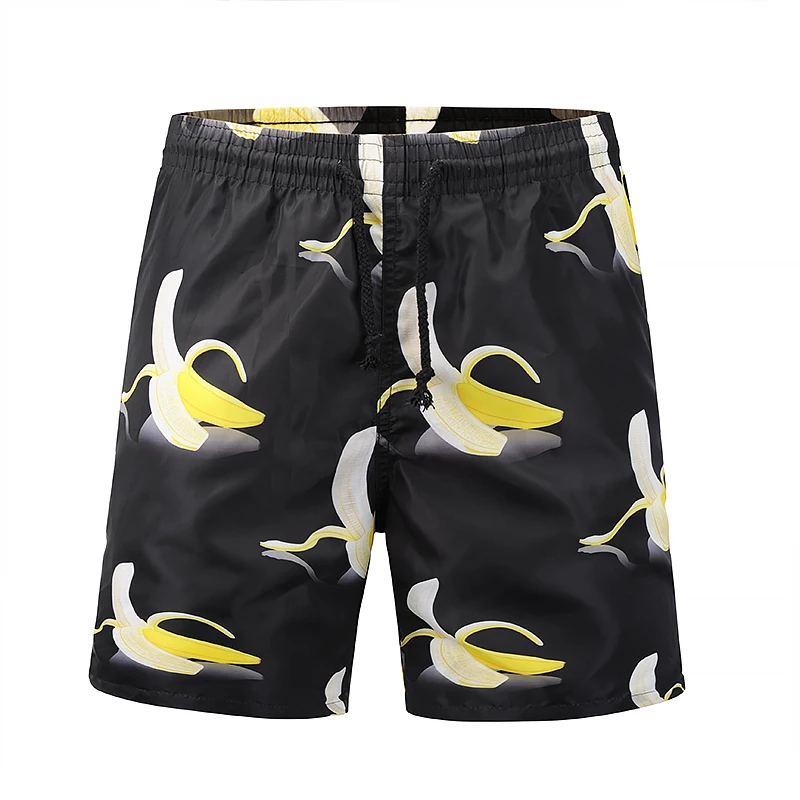 Funny Bananas Print Boardshorts for Men Quick Drying Fruit Printed