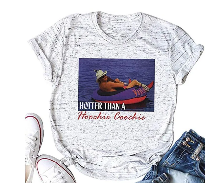 الصيف تي شيرت مطبوع النساء أكثر سخونة من Hoochie Coochie إلكتروني طباعة قطنية عالية الجودة تي شيرت يا الرقبة قصيرة الأكمام عارضة تيز الصيف تي شيرت مطبوع النساء أكثر سخونة من Hoochie Coochie إلكتروني طباعة قطنية عالية الجودة تي شيرت يا الرقبة قصيرة الأكمام عارضة تيز