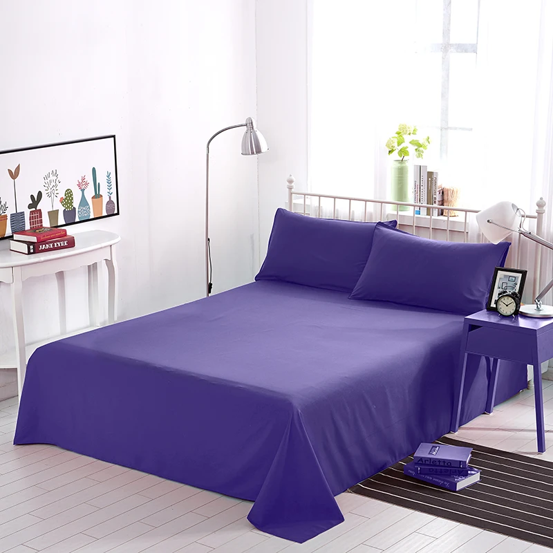 

3pcs flat Sheet set 100% Cotton bedding bedsheet+pillowcases sheets set Free shipping