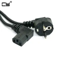 5FT C13 IEC чайник прямым углом 90 градусов до Европейский 2 pin Круглый AC ЕС Plug Мощность привести шнур PC 150 см кабель