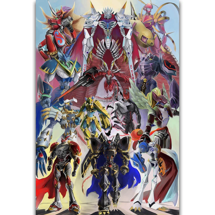 S2804 Digimon Adventure Tri 13 Royal Knights Classci Japan Anime Wall Art Painting Print On Silk Canvas Poster Home Decoration Painting Calligraphy Aliexpress