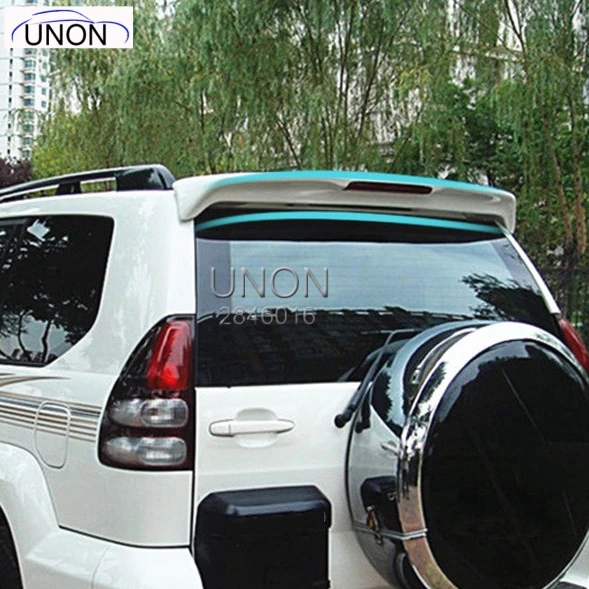 

For Toyota Land Cruiser Prado FJ120 4000 2700 Spoiler 2003-2009 ABS Plastic Unpainted Primer Rear Wing Spoiler With Led Light