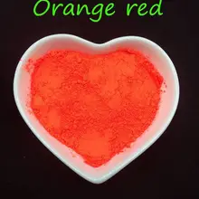 Неоновый оранжевый-Красного цвета блестящие фосфор Косметическая пудра флуоресцентный пигмент покрытие, косметический пигмент, не световой Краски Косметическая пудра