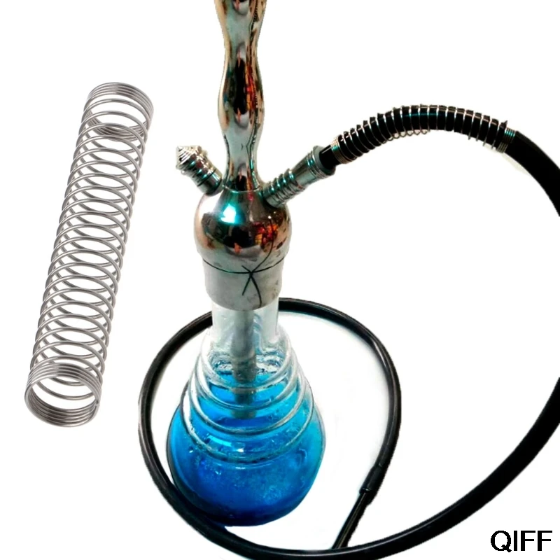 

Wholesale 108MM Silver Shisha Silicone Hose Spring Holder Hookah Water Pipe Accessories May06