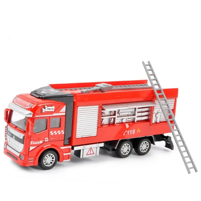 1:48 Pull Back Alloy Car Engineering Rubbish Truck Model Excavators Cement Concrete Fire Fighting Diecasts Vehicles Toy For Kids 7 1 (15)