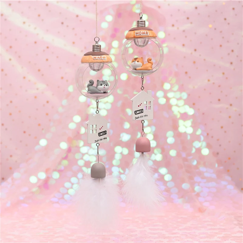 

Nordic Cute Mouse Wind Chimes Night Light Ornaments Cartoon Pendant Wall Hanging Decor Wind Chime Craft Girl Room Birthday Gifts