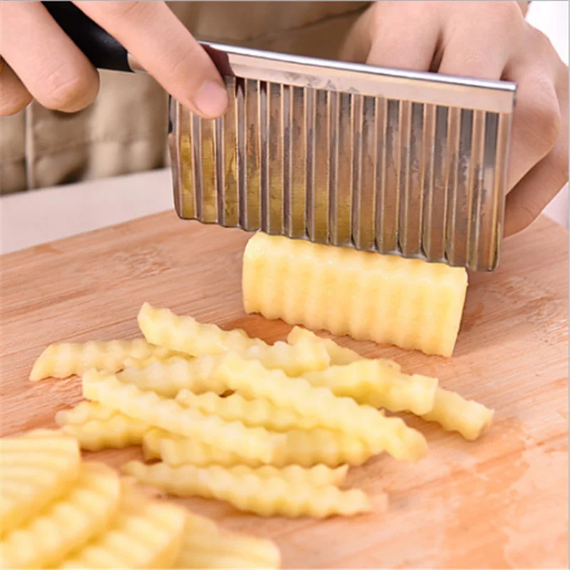 

New Potato Chip Cutter Shredders&Slicers Useful kitchen tools French Fry Cutter Blade Cortador de virutas de patata