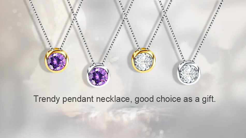 Effie queen, Женское Ожерелье, милый маленький круглый кулон, ожерелье с сияющим австрийским цирконием, серебряное ожерелье, ювелирное изделие, PN74