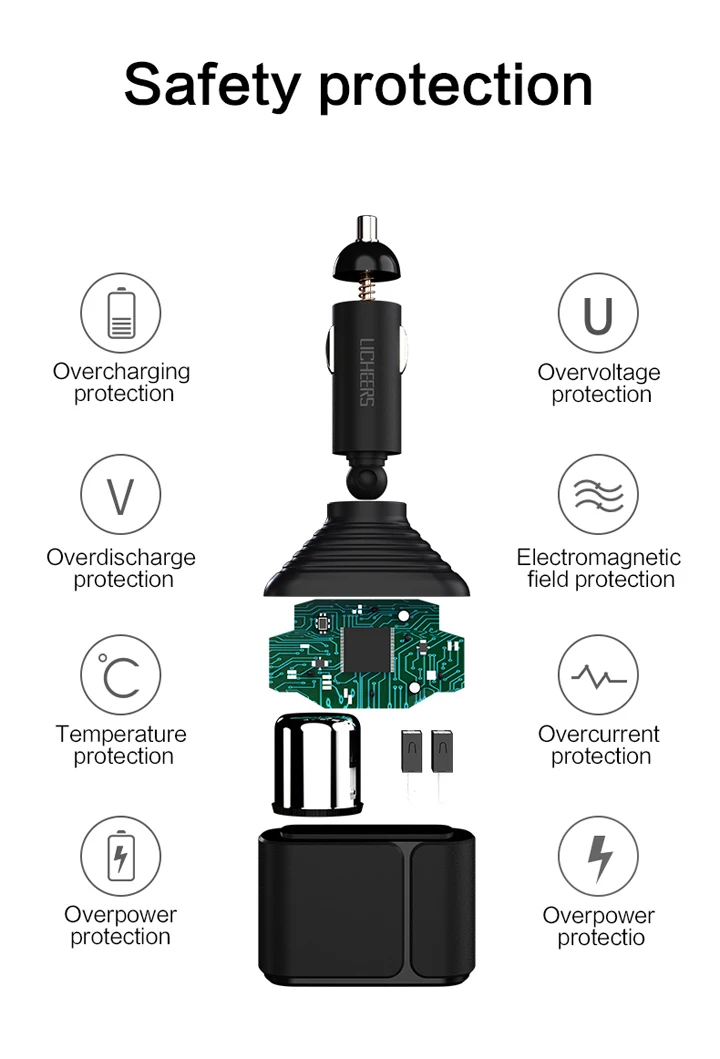 LINGCHEN USB Автомобильное зарядное устройство для samsung 3.4A быстрая зарядка автомобильное USB с расширенным прикуривателем автомобильное зарядное устройство адаптер для телефона