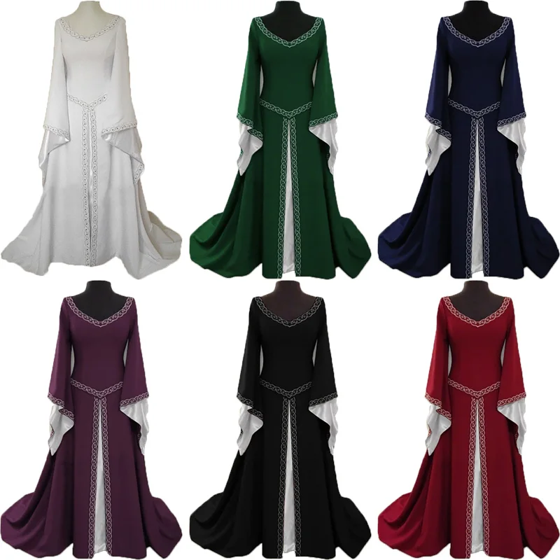 

plus size 5XL Cosplay Medieval Palace Princess Dress Adults Vintage Party evening gown Retro Renaissance Tailed Cosplay Costume