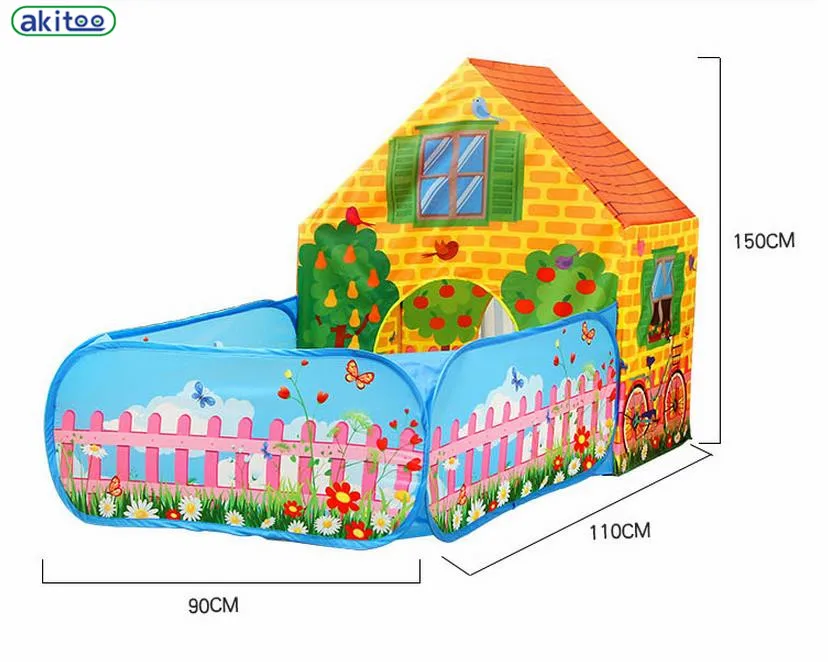 Новое поступление, супер большая детская палатка akitoo, Крытый Игровой Домик принцессы, детский игрушечный домик, Большой Домик с садиком, горячая распродажа
